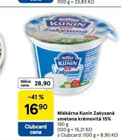 Tesco Zakysaná smetana krémovitá 15% nabídka