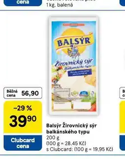 Tesco Balsýr žirovnický sýr balkánského typu nabídka