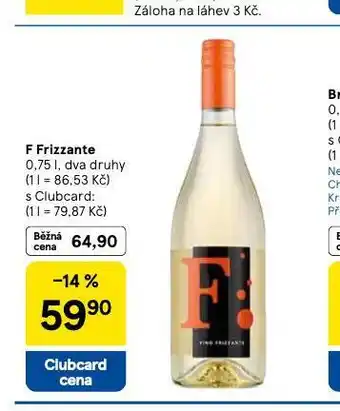 Tesco F frizzante nabídka