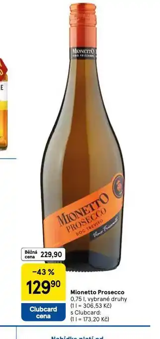 Tesco Mionetto prosecco nabídka