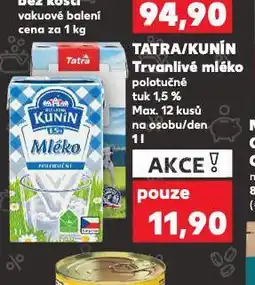 Kaufland Trvanlivé mléko nabídka
