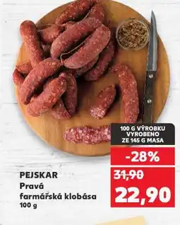 Kaufland Pravá farmářská klobása nabídka