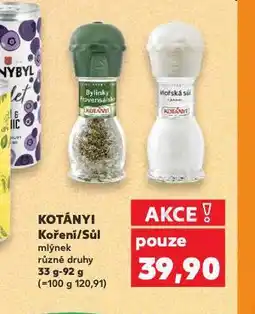 Kaufland Kotányi mlýnek s kořením nabídka