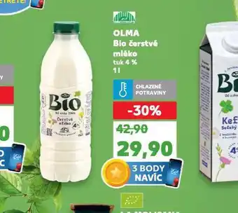 Kaufland Olma bio čerstvé mléko 4% nabídka