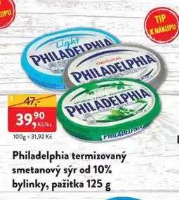 MP Krásno PHILADELPHIA termizovaný smetanový sýr od 10% bylinky, pažitka nabídka