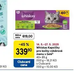 Tesco Whiskas kapsičky pro kočky nabídka