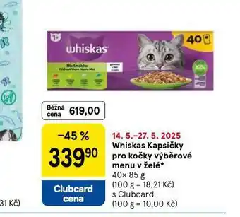 Tesco Whiskas kapsičky pro kočky nabídka