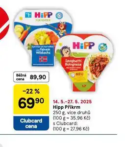 Tesco Hipp příkrm nabídka