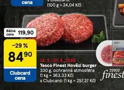 Tesco Hovězí burger nabídka