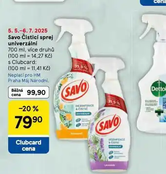 Tesco Savo čistící sprej univerzální nabídka