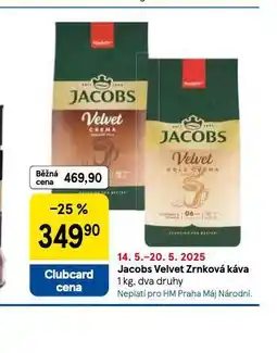 Tesco Jacobs velvet zrnková káva nabídka