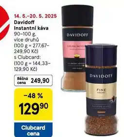 Tesco Davidoff instantní káva nabídka
