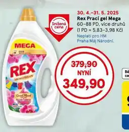Tesco Rex prací gel mega nabídka