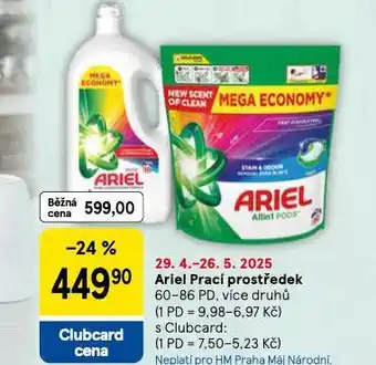Tesco Ariel prací prostředek nabídka