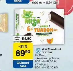 Tesco Míša tvarohová zmrzlina nabídka