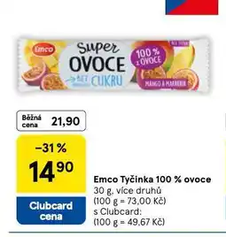 Tesco Emco tyčinka 100% ovoce nabídka