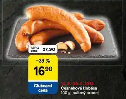 Tesco Česneková klobása nabídka