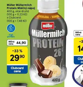 Tesco Müllermilch protein mléčný nápoj nabídka