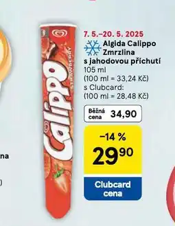 Tesco Algida calippo zmrzlina s jahodovou příchutí nabídka