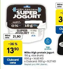 Tesco Milko high protein jogurt nabídka