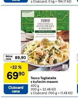 Tesco Tagliatelle s kuřecím masem nabídka
