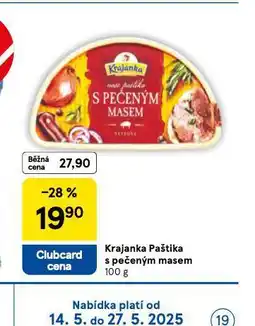 Tesco Krajanka paštika s pečeným masem nabídka