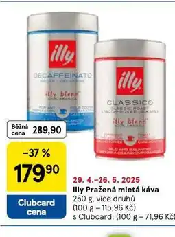 Tesco Illy pražená mletá káva nabídka