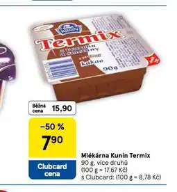 Tesco Kunín termix nabídka