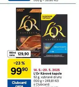 Tesco L´or kávové kapsle nabídka