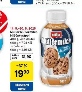 Tesco Müllermilch mléčný nápoj nabídka