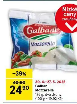 Tesco Galbani mozzarella nabídka