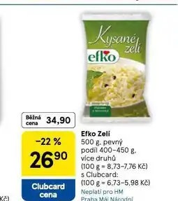 Tesco Efko zelí nabídka