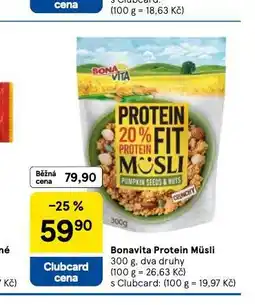 Tesco Bonavita protein müsli nabídka