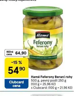 Tesco Hamé feferony beraní rohy nabídka