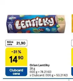 Tesco Orion lentilky nabídka