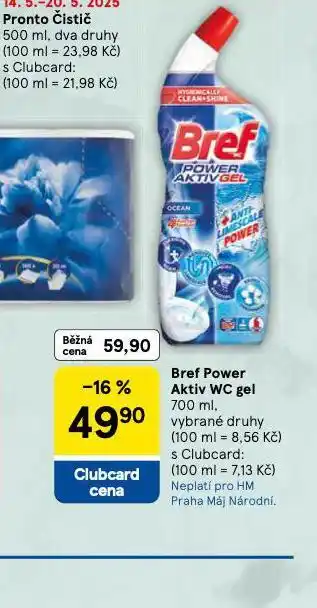Tesco Bref power aktiv wc gel nabídka