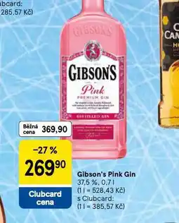 Tesco Gibson´s pink gin nabídka