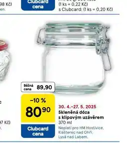 Tesco Skleněná dóza s klipovým uzávěrem nabídka
