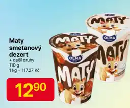 Hruška OLMA Maty smetanový dezert nabídka