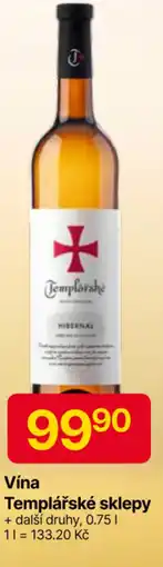 Hruška Vína Templářské sklepy nabídka