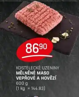 Flop Kostelecké uzeniny Mělněné maso vepřové a hovězí nabídka