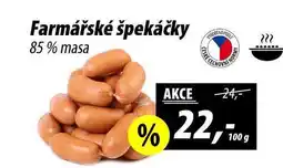 ZEMAN Farmářské špekáčky 85% masa, 100 g nabídka