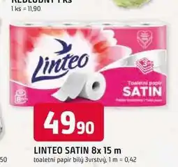 Trefa LINTEO SATIN toaletní papír bílý 3vrstvý 8ks nabídka