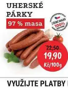RABBIT řeznictví UHERSKÉ PÁRKY 97% masa 100g nabídka
