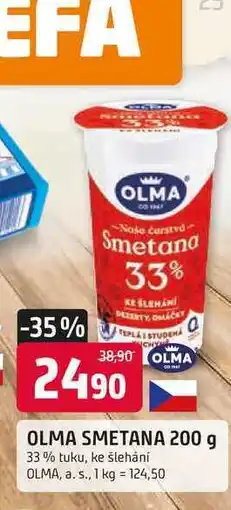 Trefa OLMA SMETANA 200 g 33% tuku, ke šlehání nabídka
