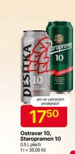 Hruška Staropramen 10° 0.5 I, plech nabídka