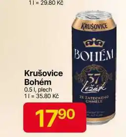Hruška Krušovice Bohém 0.5l, plech nabídka