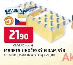 Trefa MADETA JIHOČESKÝ EIDAM SÝR 45% tuku, 100g nabídka