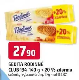 Trefa SEDITA RODINNÉ CLUB 134-140 g + 20% zdarma sušenky, vybrané druhy nabídka