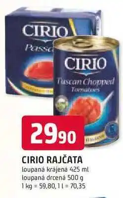 Trefa CIRIO RAJČATA loupaná krájená 425 ml nabídka